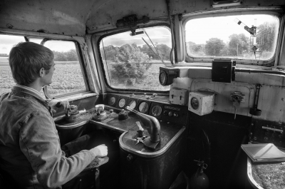 The engine driver
Taken from the cab on the Brechin - Dun railway at a heady 15 mph!
